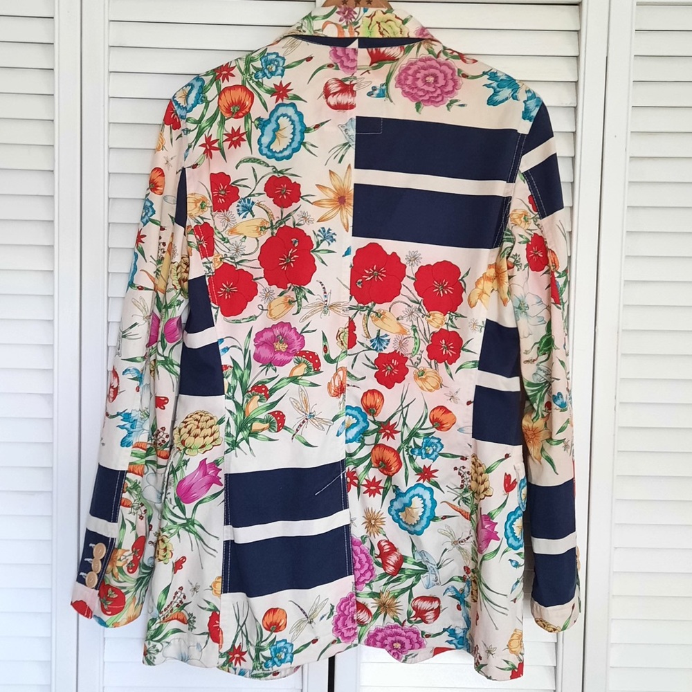 MOSCHINO • VINTAGE RARE 90s “GUCCI FLORA” PARODY FLORAL MUSHROOM BLAZER JACKET - Picture 6 of 6